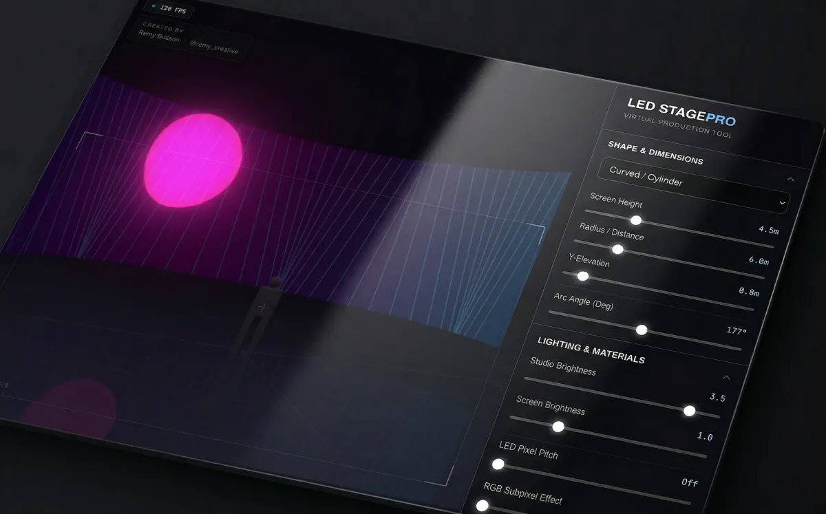LED Stage Preview Pro virtual production interface